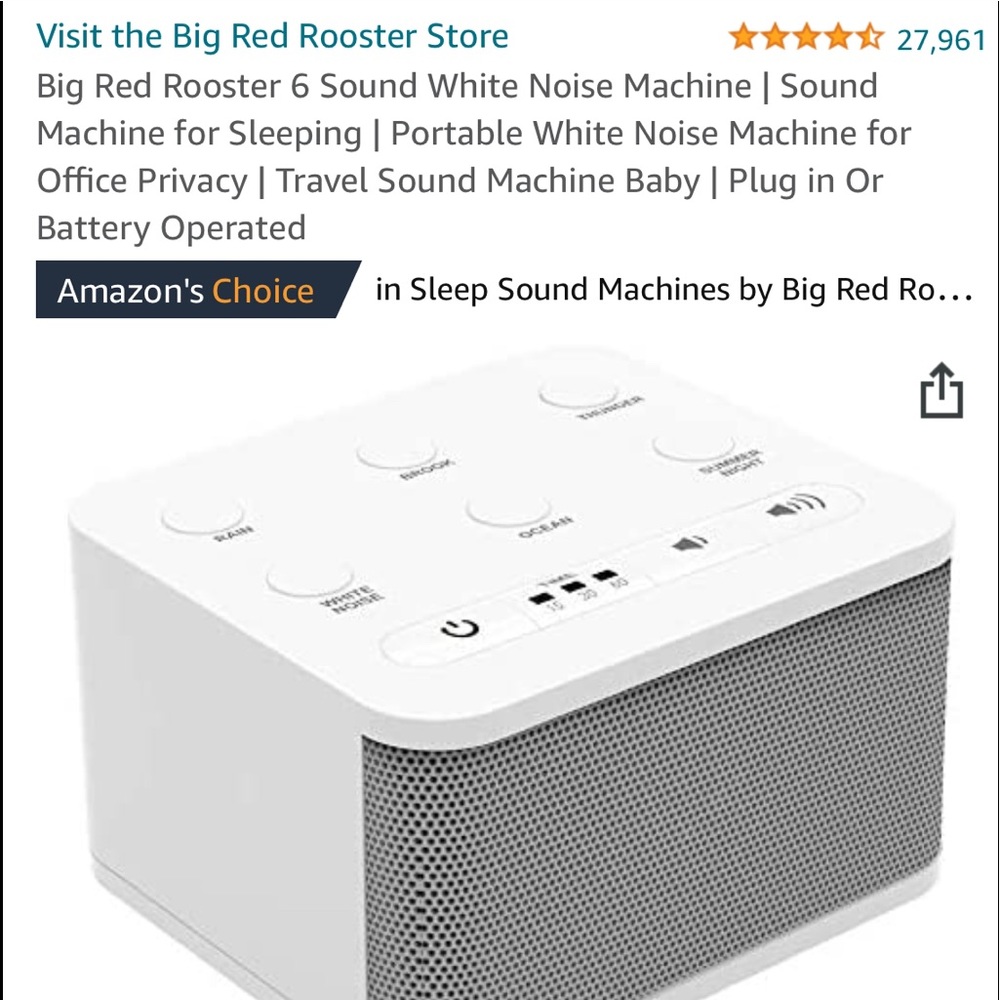 Big Red Rooster Sound Machine for Baby Nursery
